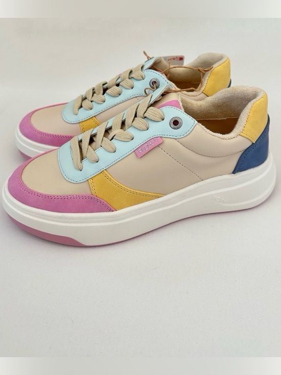 Roxy Shoes - Roxy Tan Pink Blue Yellow Color-Block Sneakers Size 7